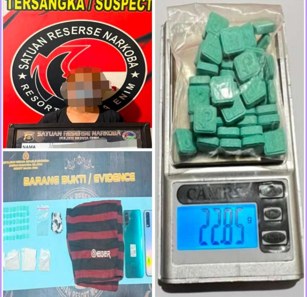 Polisi Gagalkan Transaksi Ekstasi berlogo Tik Tok Sebanyak 50 Butir di Muara Enim
